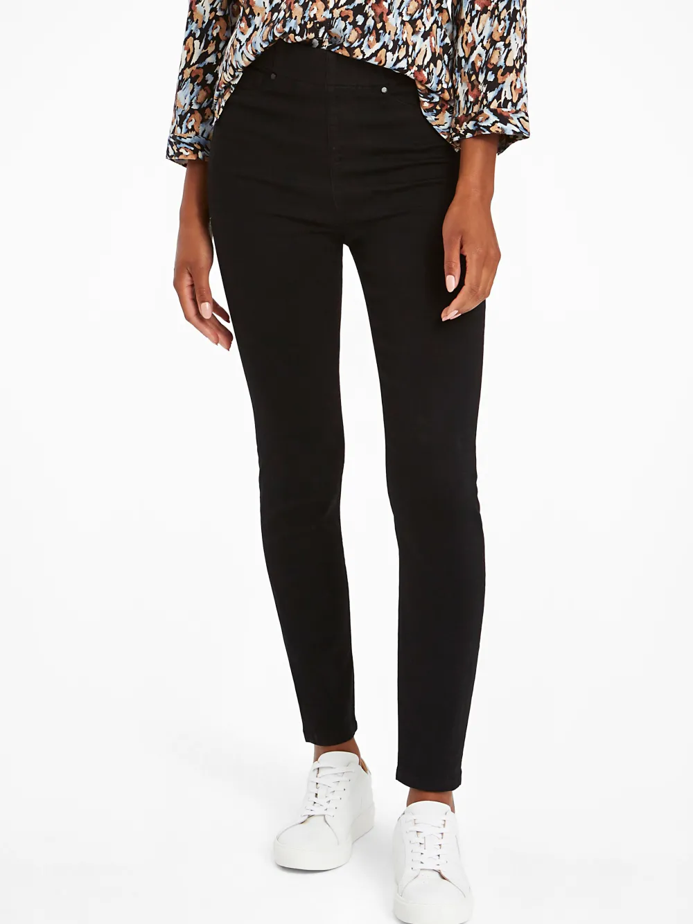 Fashion NIC+ZOE Liverpool Chloe Hi-Rise Ankly Skinny Jean Black