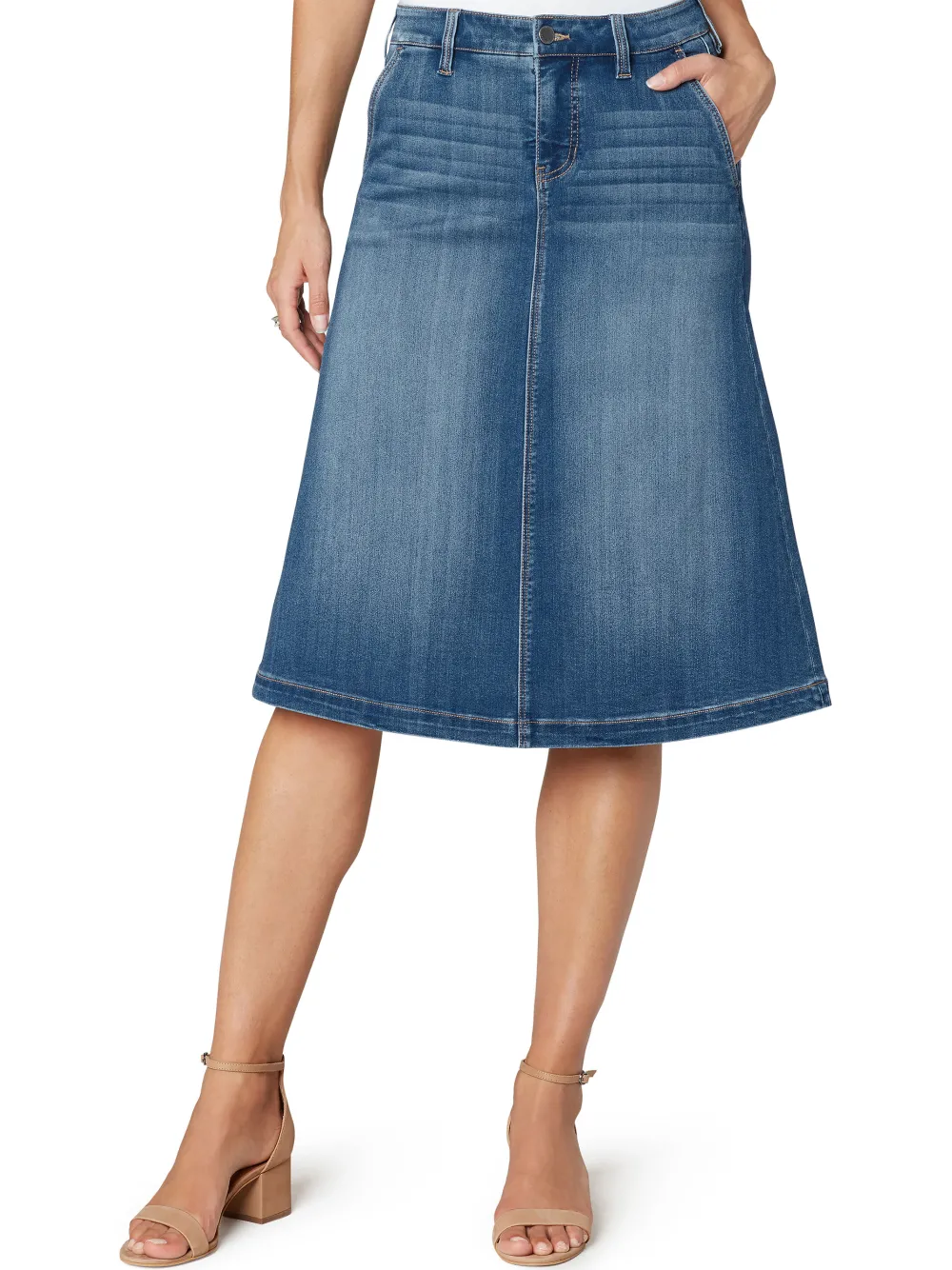 New NIC+ZOE Liverpool Circle Skirt Denim