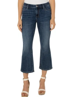 Hot NIC+ZOE Liverpool Hannah Crop Flare Dark Wash
