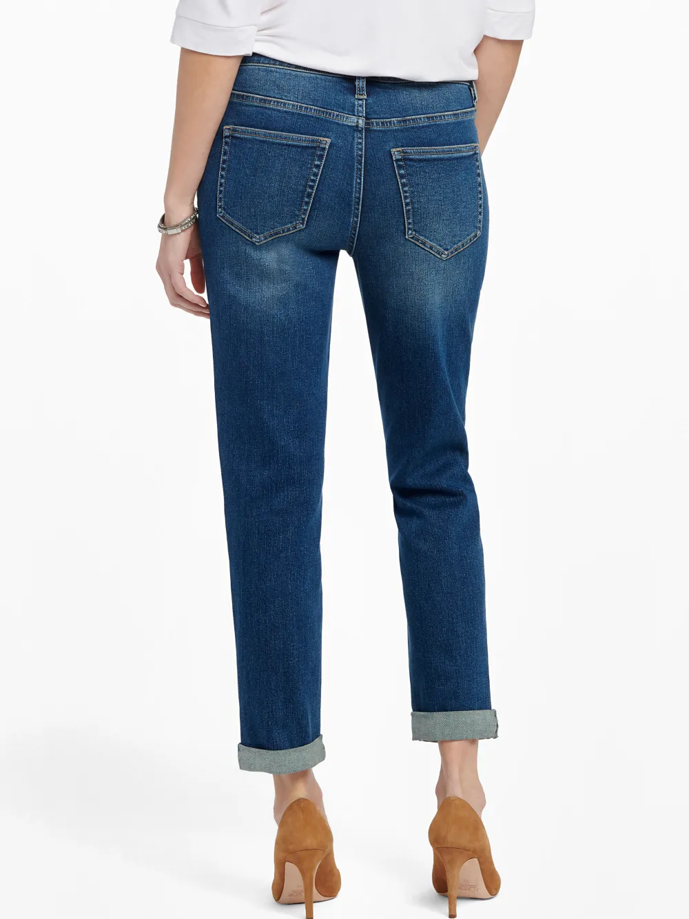 Outlet NIC+ZOE Liverpool Marley Girlfriend Roll Cuff Jean Deep Denim