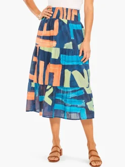 Store NIC+ZOE Love Art Joy Skirt Indigo Multi