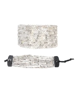 Best Sale NIC+ZOE Marlyn Schiff Beaded Strand Bracelet Grey