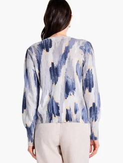 Sale NIC+ZOE Misty Ikat Sweater Grey Multi