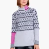 Fashion NIC+ZOE Mosaic Stitched Sweater Grey Multi