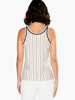 Outlet NIC+ZOE Neutral Striped Vital Tank Neutral Multi