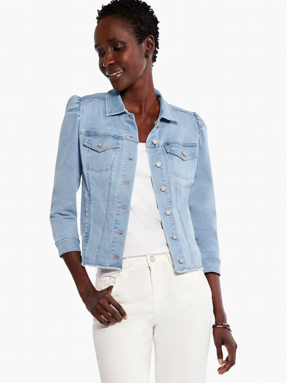 Best NIC+ZOE Nz Denim Femme Sleeve Denim Jacket Breeze