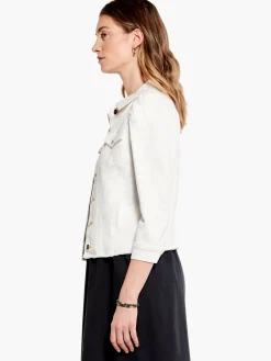Outlet NIC+ZOE Nz Denim Femme Sleeve Denim Jacket Paper White