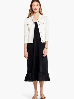 Outlet NIC+ZOE Nz Denim Femme Sleeve Denim Jacket Paper White