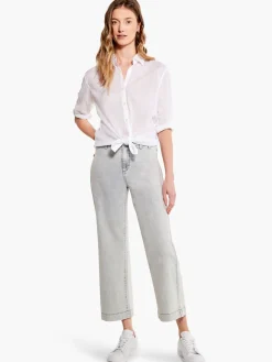 Outlet NIC+ZOE Nz Denim Mid Rise Wide-Leg Crop Jean Salt