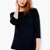 Sale NIC+ZOE Nzt 3/4 Sleeve Boat Tee Black Onyx