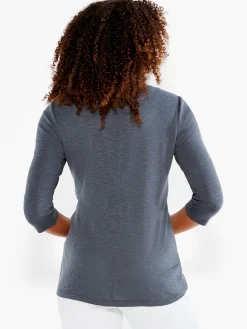 New NIC+ZOE Nzt 3/4 Sleeve Boat Tee Quarry