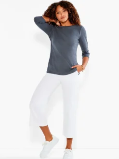 New NIC+ZOE Nzt 3/4 Sleeve Boat Tee Quarry