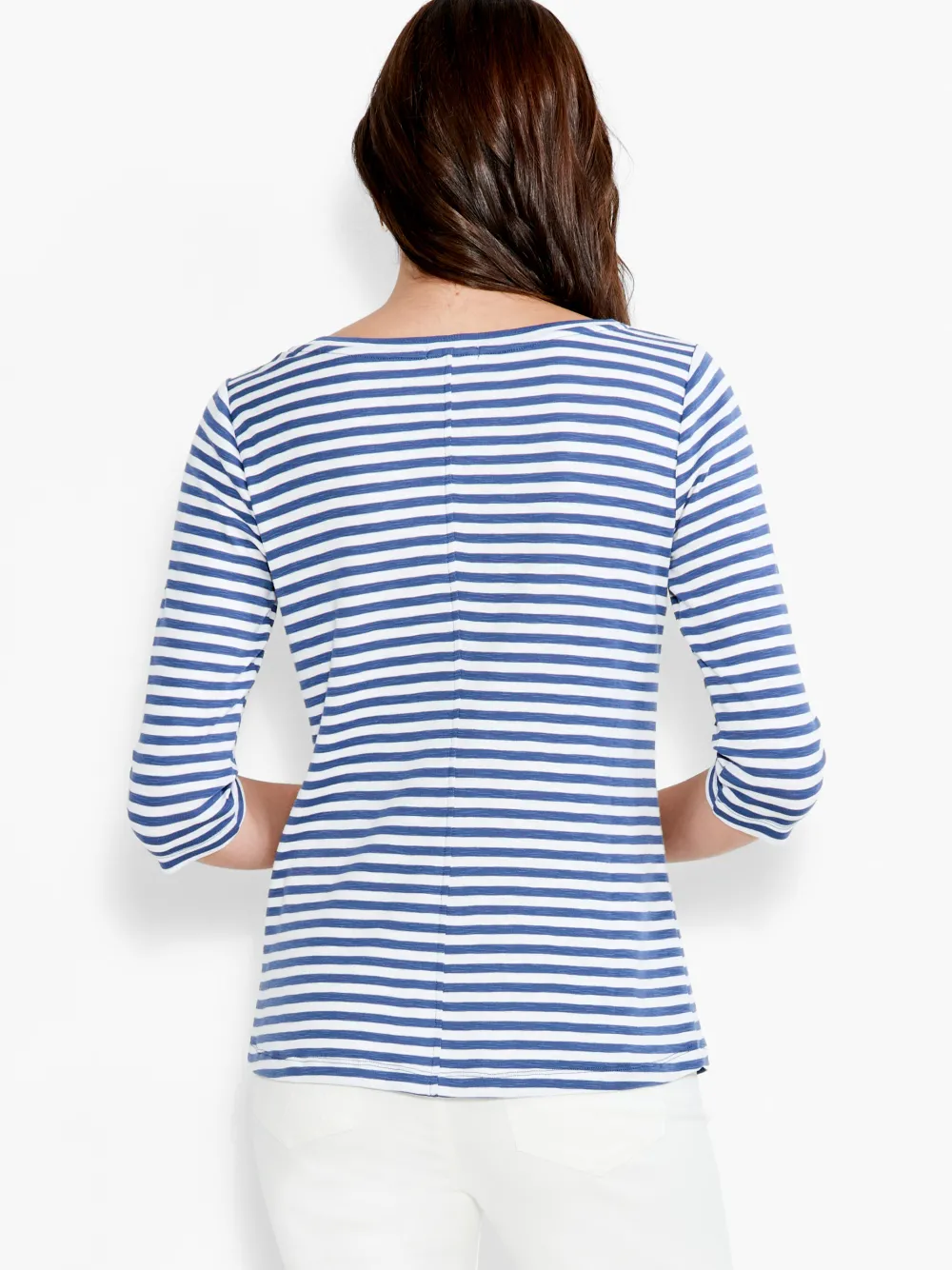 Outlet NIC+ZOE Nzt 3/4 Sleeve Stripe Boat Tee Blue Multi