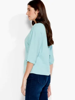 New NIC+ZOE Nzt Boat Neck Dolman Sleeve Tee Aquifer