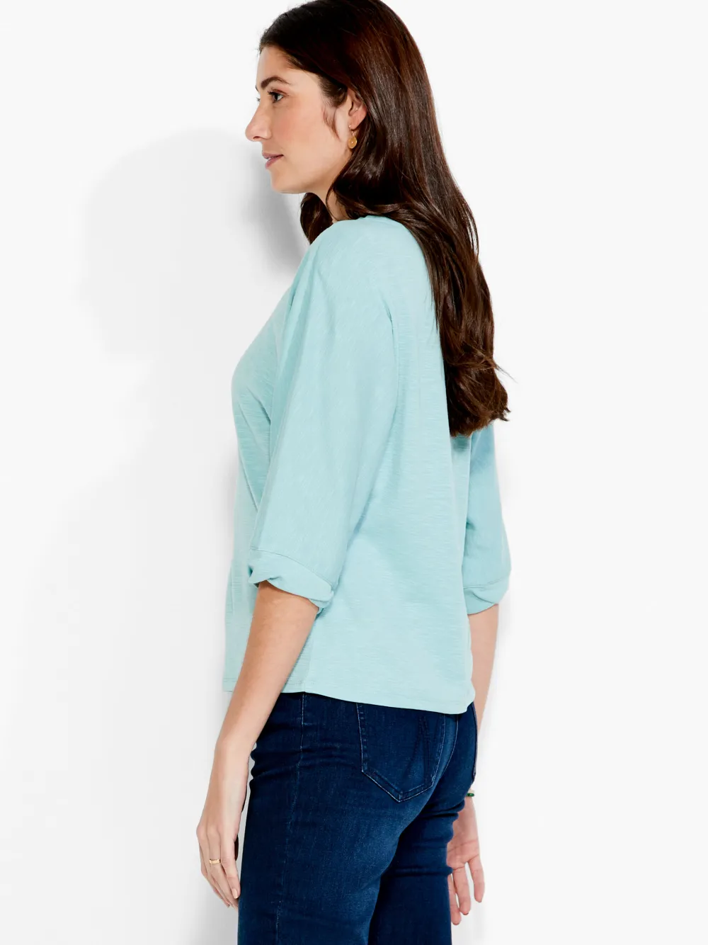 Best Sale NIC+ZOE Nzt Boat Neck Dolman Sleeve Tee Aquifer