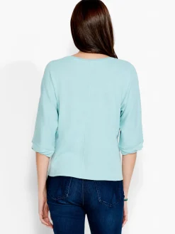 Best Sale NIC+ZOE Nzt Boat Neck Dolman Sleeve Tee Aquifer