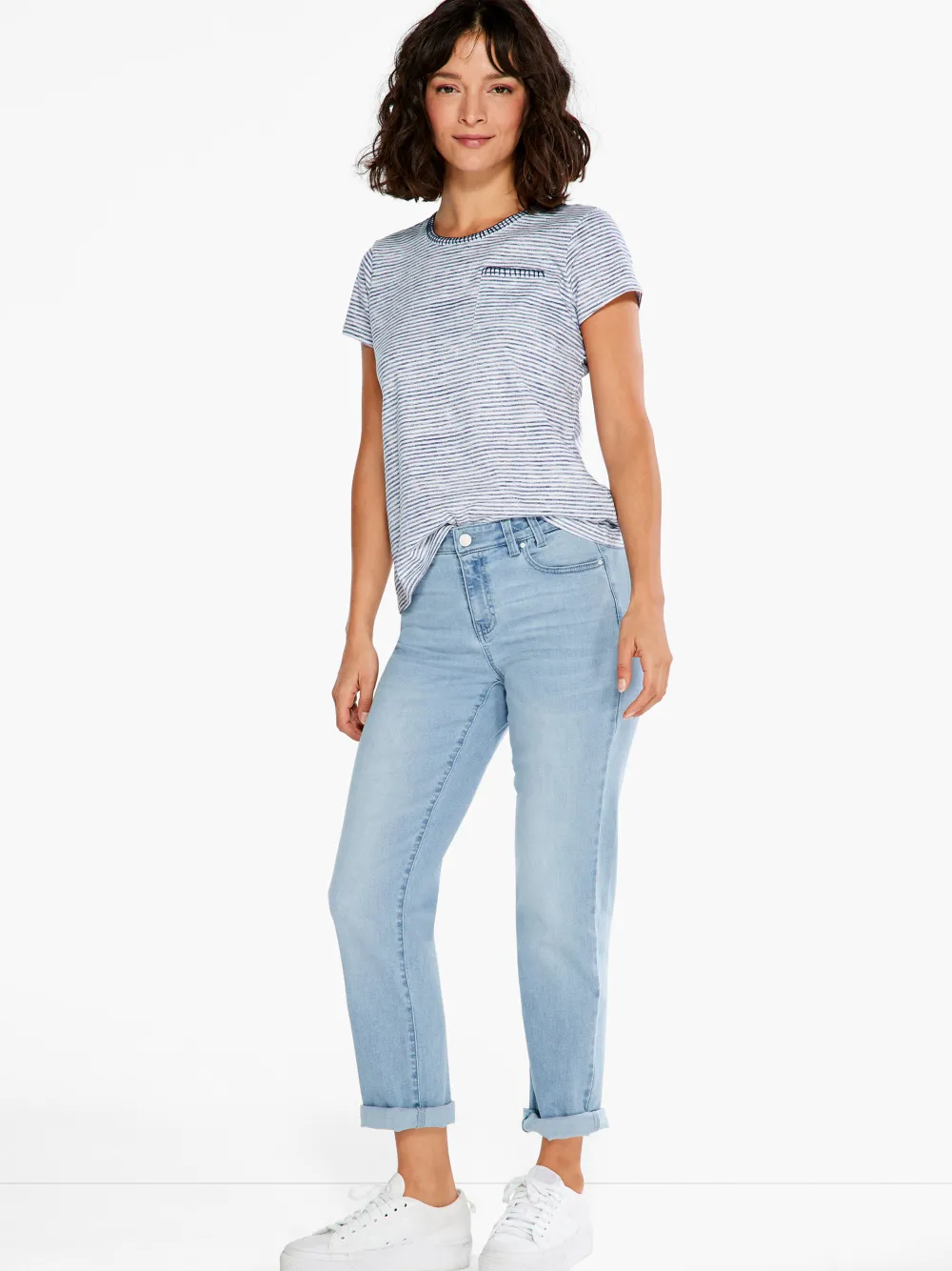 Online NIC+ZOE Nzt Crew Neck Short Sleeve Stripe Tee Blue Multi