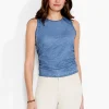 New NIC+ZOE Nzt Crew Ruched Tank Harbor Blue