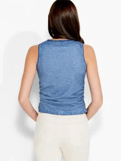 New NIC+ZOE Nzt Crew Ruched Tank Harbor Blue