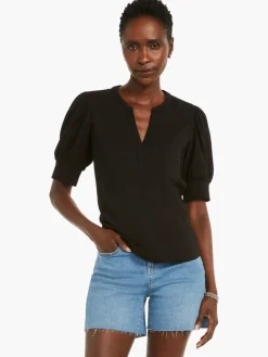 Hot NIC+ZOE Nzt Elbow Sleeve Split Neck Tee Black Onyx