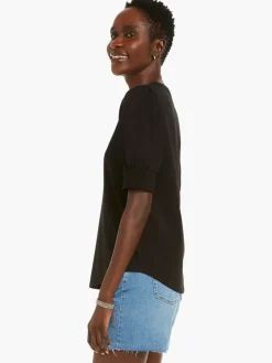 Discount NIC+ZOE Nzt Elbow Sleeve Split Neck Tee Black Onyx