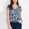 Best NIC+ZOE Nzt High Seas Short Sleeve V Tee Blue Multi
