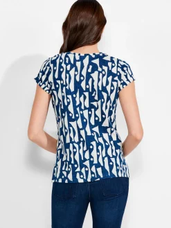 Best NIC+ZOE Nzt High Seas Short Sleeve V Tee Blue Multi