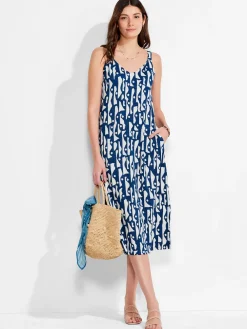 Clearance NIC+ZOE Nzt High Seas Tank Dress Blue Multi