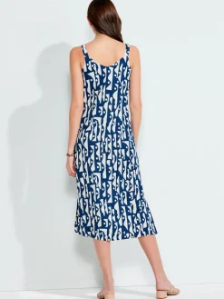 Clearance NIC+ZOE Nzt High Seas Tank Dress Blue Multi
