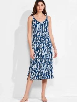 Clearance NIC+ZOE Nzt High Seas Tank Dress Blue Multi