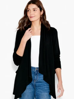 Best Sale NIC+ZOE Nzt Long Sleeve Drape Cardigan Black Onyx