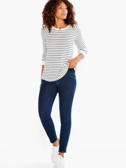 Discount NIC+ZOE Nzt Long Sleeve Striped Waffle Tee Cream Multi