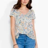 Cheap NIC+ZOE Nzt Palm Short Sleeve V Tee Orange Multi