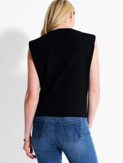 Shop NIC+ZOE Nzt Power Shoulder Crew Tank Black Onyx