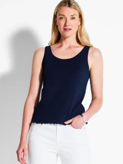 Store NIC+ZOE Nzt Scoop Lettuce Edge Tank Dark Indigo