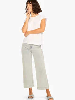 Online NIC+ZOE Nzt Short Sleeve Crew Asymmetrical Tee Paper White