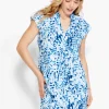 Sale NIC+ZOE Nzt Short Sleeve Daydream Ruffle V Dress Blue Multi