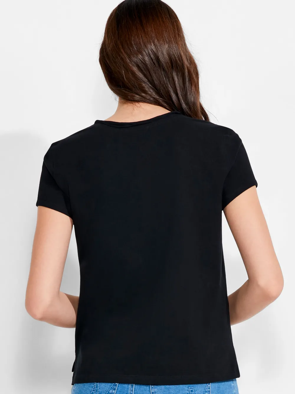Best Sale NIC+ZOE Nzt Short Sleeve Roll V Tee Black Onyx