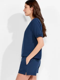 Sale NIC+ZOE Nzt Short Sleeve Round Neck French Terry Top Dark Indigo
