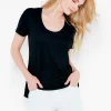 Online NIC+ZOE Nzt Short Sleeve Shirt Tail Scoop Tee Black Onyx