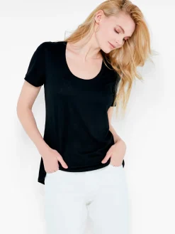 Discount NIC+ZOE Nzt Short Sleeve Shirt Tail Scoop Tee Black Onyx