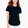 New NIC+ZOE Nzt Short Sleeve Shirt Tail Crew Neck Tee Black Onyx