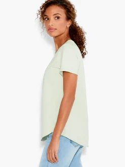 New NIC+ZOE Nzt Short Sleeve Shirt Tail Crew Tee Matcha