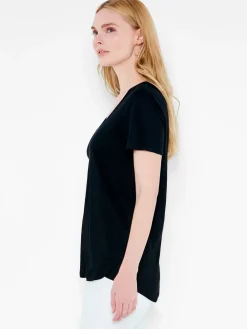 Discount NIC+ZOE Nzt Short Sleeve Shirt Tail Scoop Tee Black Onyx