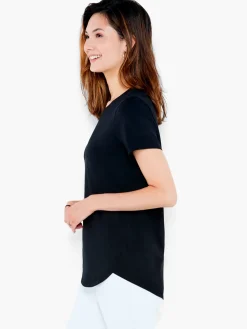 Store NIC+ZOE Nzt Short Sleeve Shirt Tail Crew Neck Tee Black Onyx