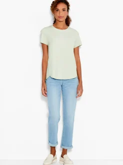 New NIC+ZOE Nzt Short Sleeve Shirt Tail Crew Tee Matcha