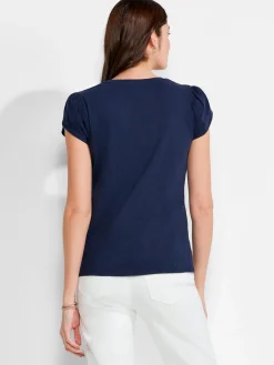 Best NIC+ZOE Nzt Short Sleeve Tulip Sleeve Scoop Tee Dark Indigo