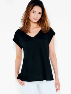 Shop NIC+ZOE Nzt Short Sleeve V-Neck Tee Black Onyx