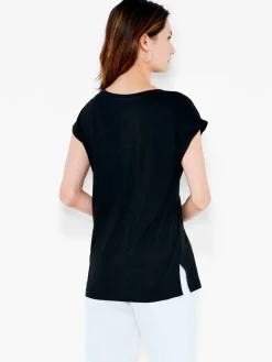Fashion NIC+ZOE Nzt Short Sleeve V-Neck Tee Black Onyx