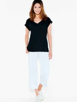 Best Sale NIC+ZOE Nzt Short Sleeve V-Neck Tee Black Onyx
